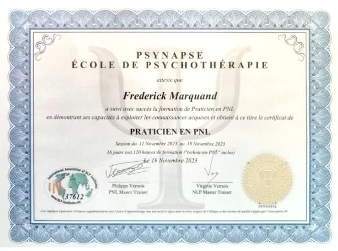 certificat praticien pnl